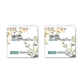 [SALLY'S LAW] Sanitary Pads Signiture Daily Panty liner Long 18PCS - 100% PLA Cover, Stylish line with adhesion, Eucalyptus Scent, Breathable Film, Double Leak-Proof Protection - Made in Korea